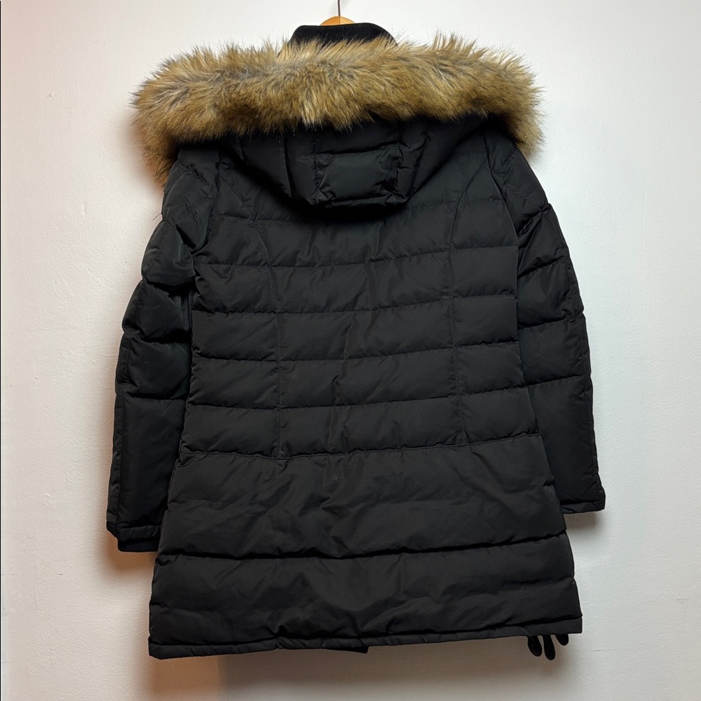 North Aware Women's Large Black Smart Winter Parka Faux Fur-Trimmed Hooded - Picture 2 of 14
